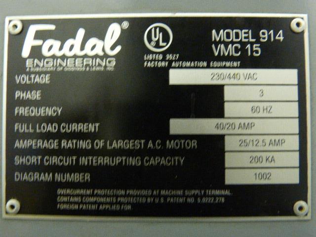 Fadal VMC-15XT, Machine ID: 6419